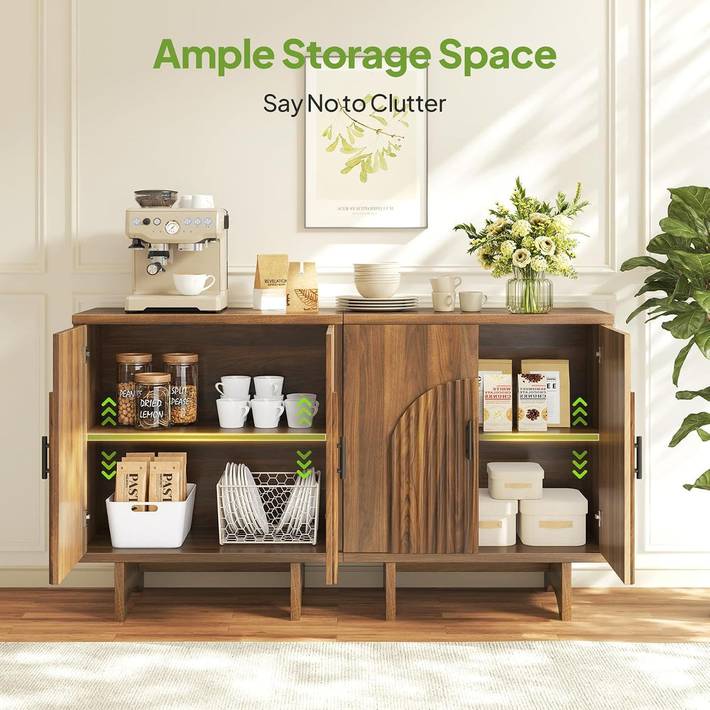 Welzona Sideboard Buffet Cabinet with Storage, Accent Cabinet, Walnut