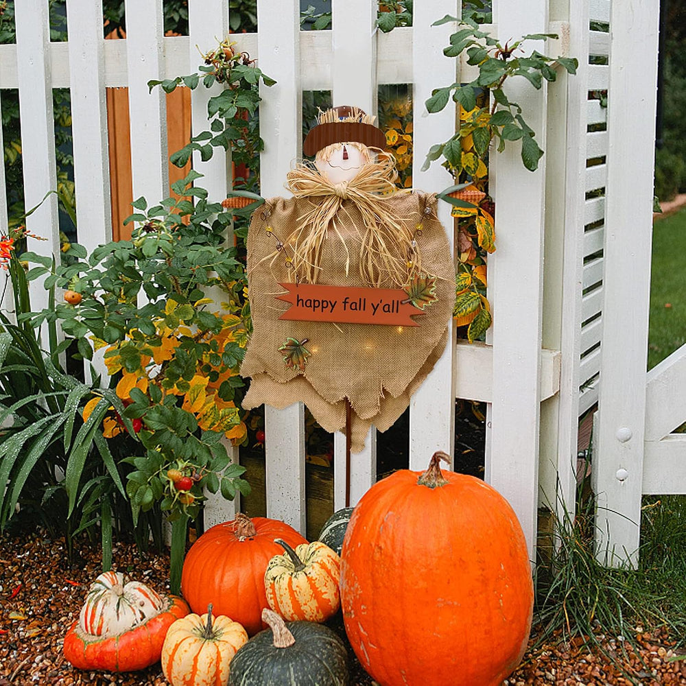 Metal Garden Stake Hanging Scarecrow Fall Decor Decorative Autumn Yard Sign