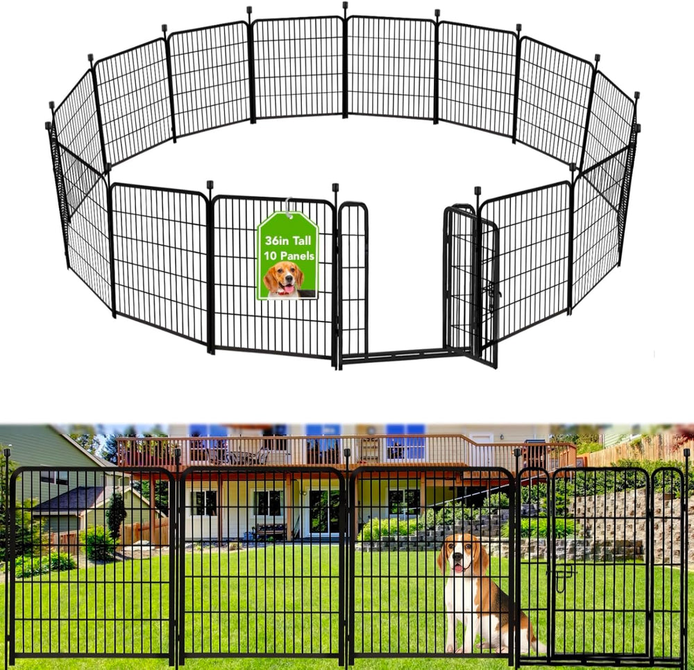 ADAVIN Dog Fence Outdoor for Yard, Garden Fence with Gate, 36in 10 Panels | 2...