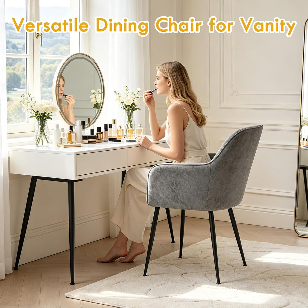 LSSPAID Dining Chairs Set of 2, Upholstered Faux Leather Modern Accent Vanity...