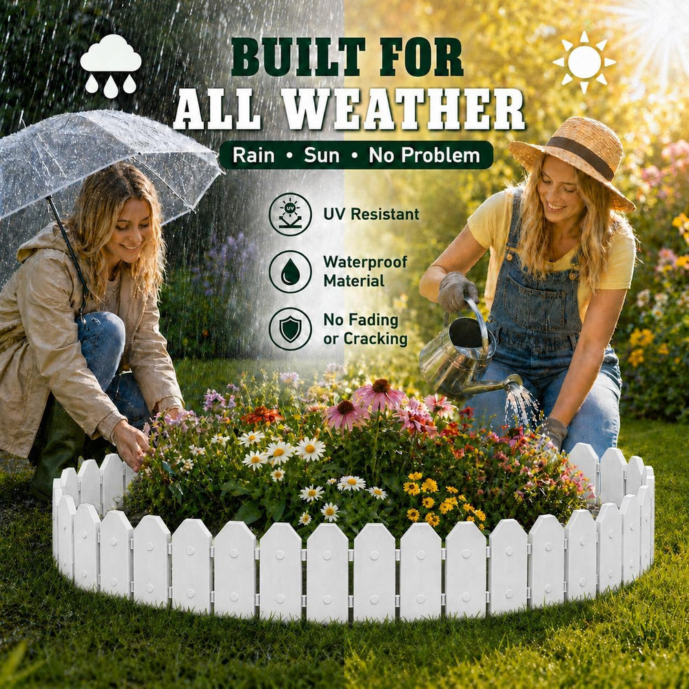 Evelyne Garden Border Edging: Wooden Grain Fence Dog Ear Design - Landscaping...