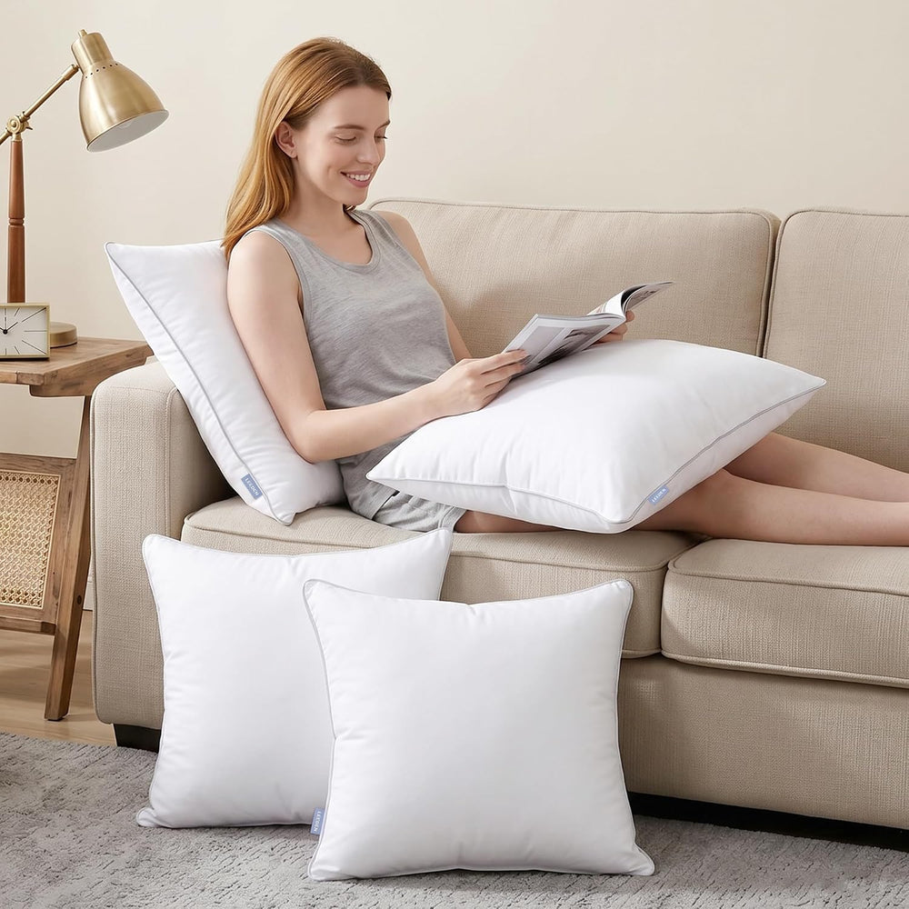 Leeden 20x20 Throw Pillow Inserts Set of 2-100% Cotton Cover