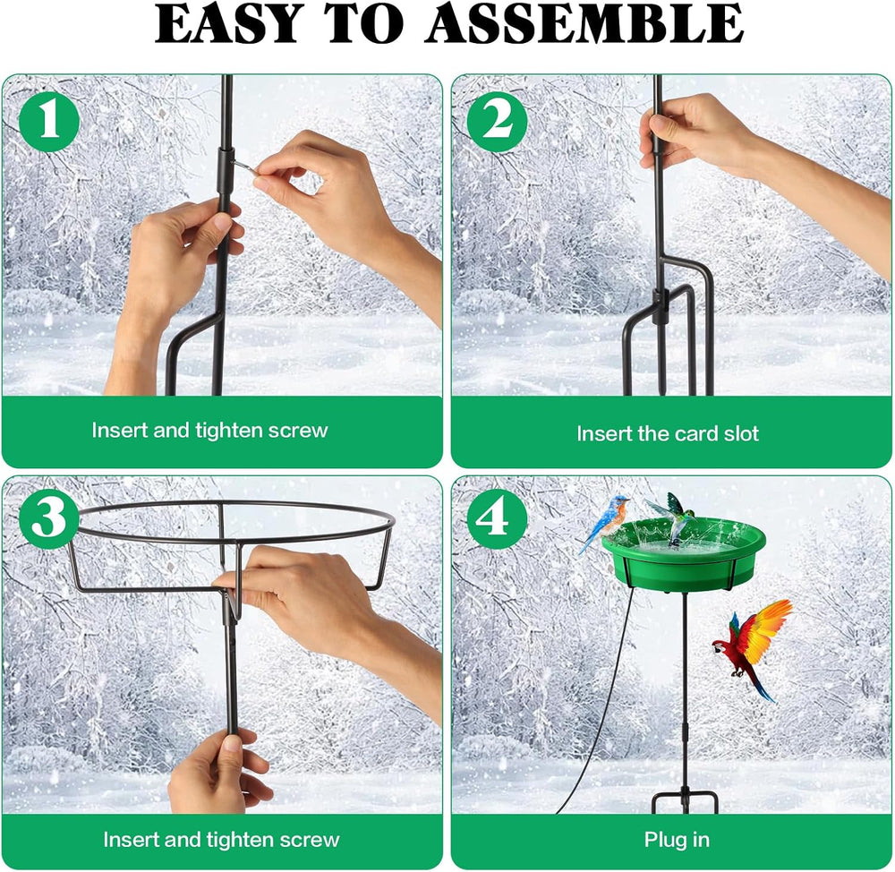 HRAYLTOP Standing Heated Bird Bath for Outdoors for Winter, 75W Heated Bird B...