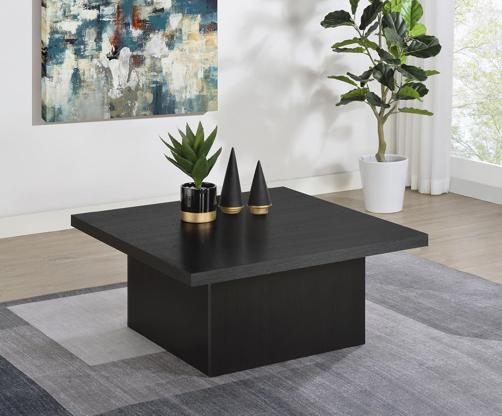 Coaster Devar 35.5-Inch Living Room Square Coffee Table, Black 706408