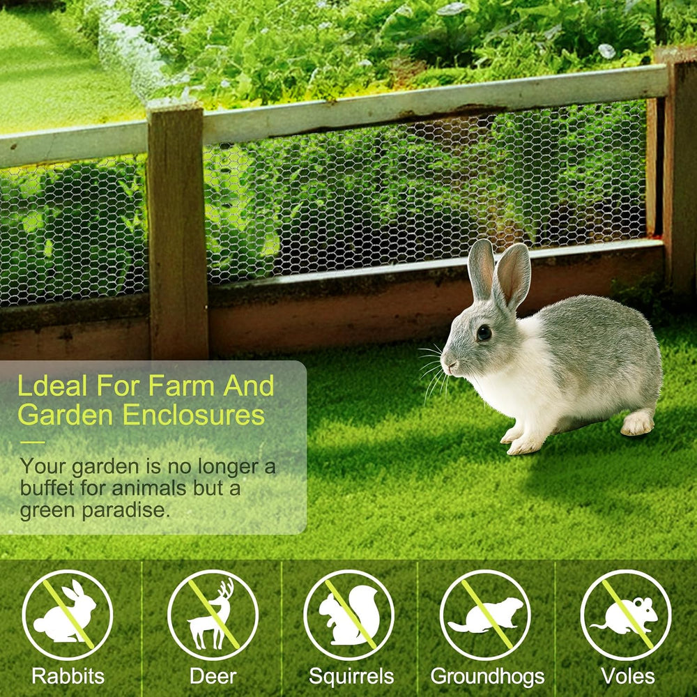 Chicken Wire Fencing, 24 Inch x 60 Ft Chicken Wire Mesh for Garden Plants