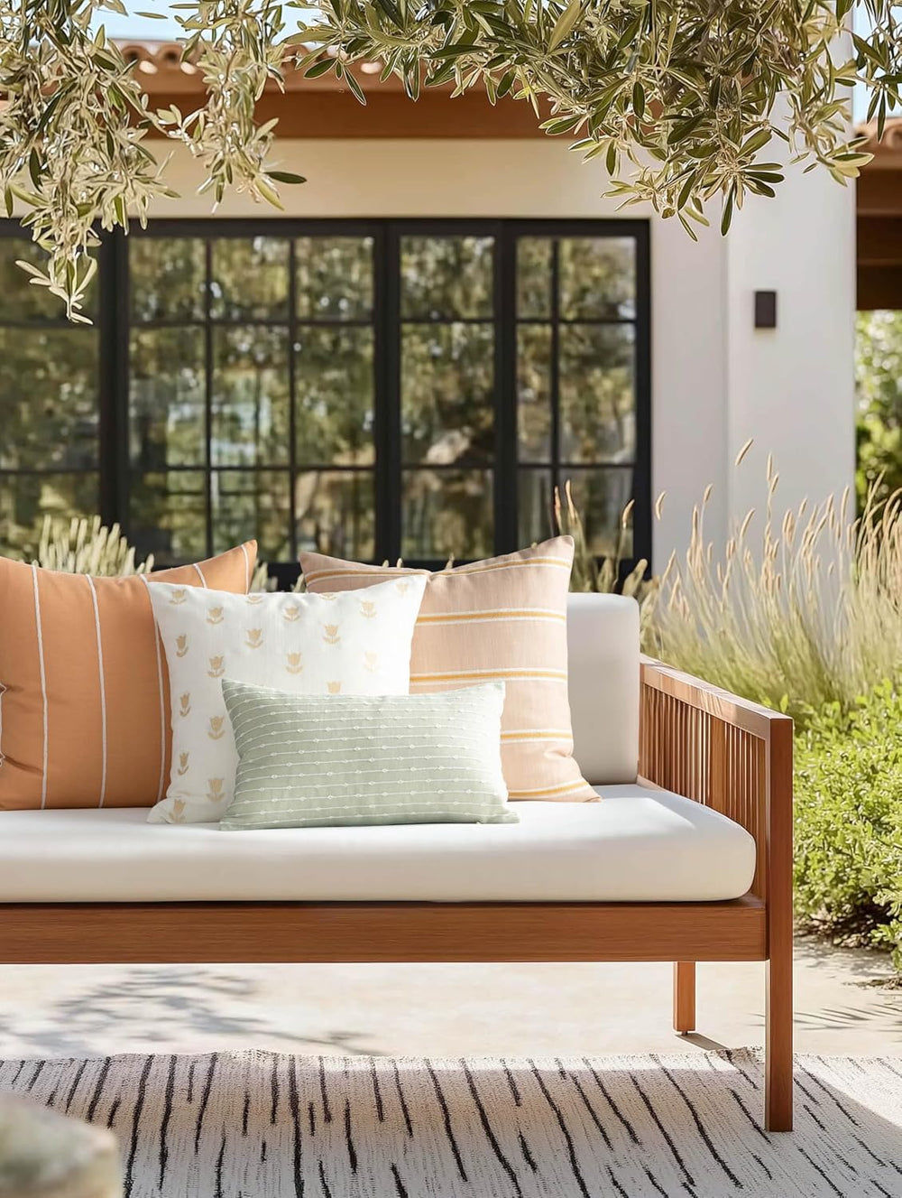 Crumbs Home Modern Farmhouse Fall Linen Indoor Outdoor Throw Pillow Cover Onl...