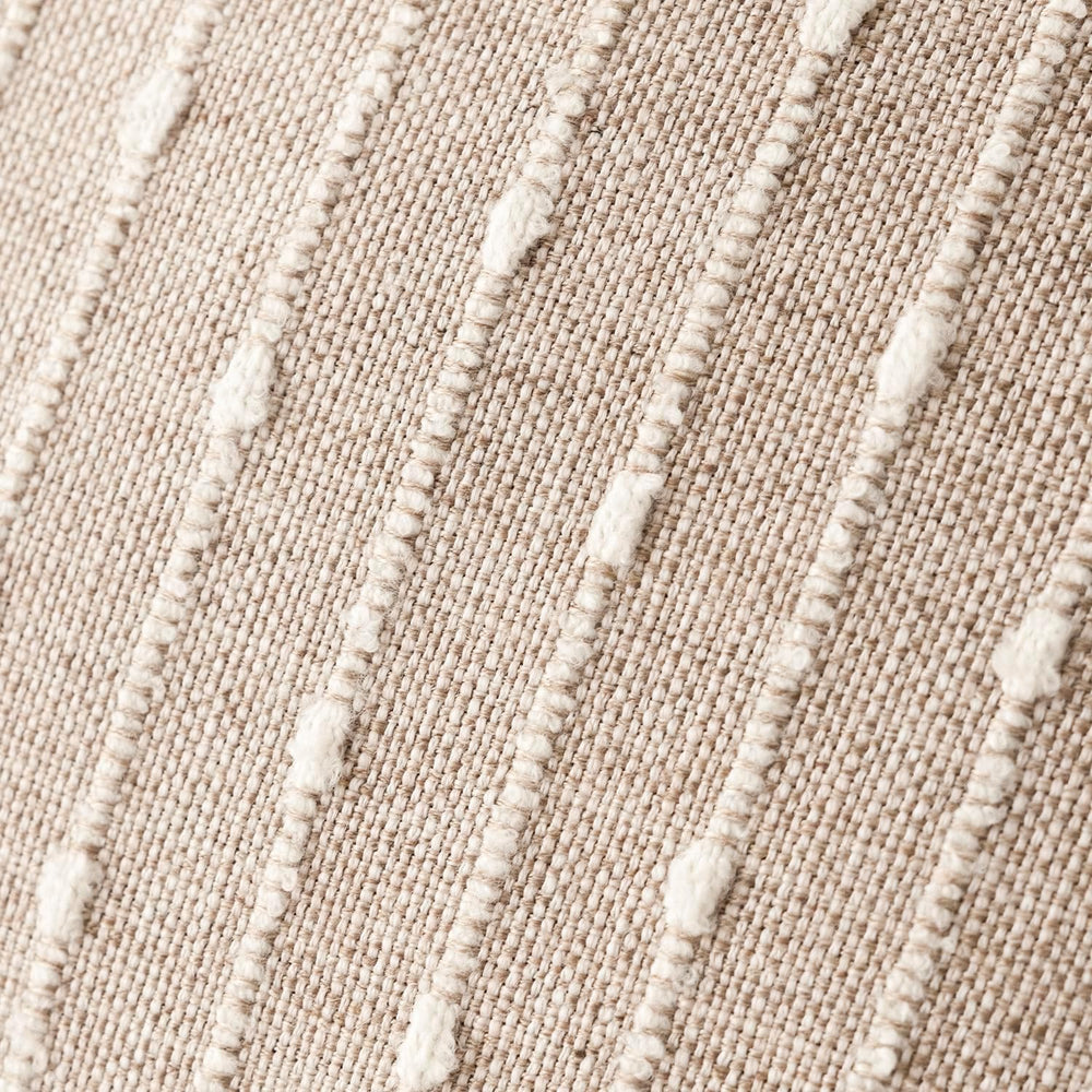 Foindtower Decorative Striped Boucle Throw Pillow Cover 22x22 Natural Beige