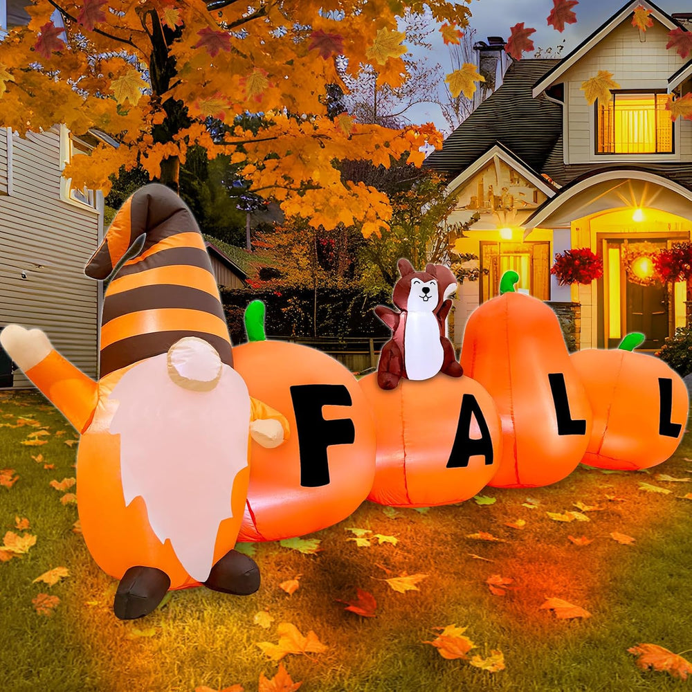 7FT Fall Thanksgiving Inflatables Outdoor Decorations Blow Up Pumpkin Decor