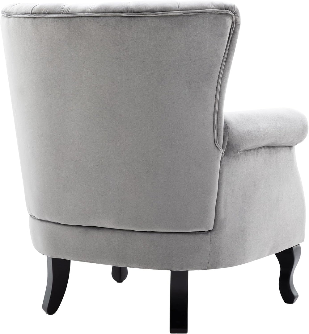 Mid Century Accent Chair Modern Tufted Wingback Armchairs Club Chair Velvet S...