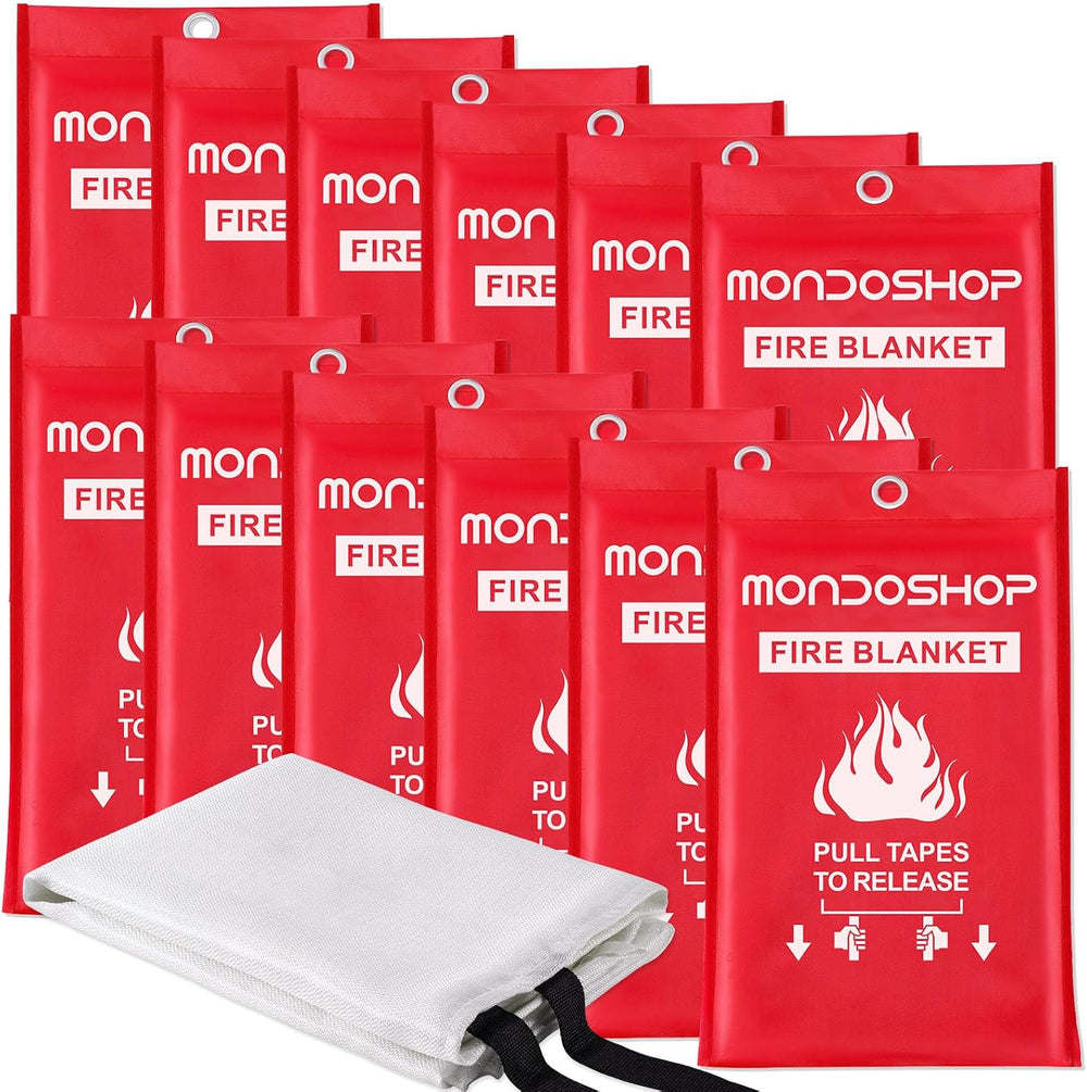 12 Pack Fire Blanket for Home, Kitchen, Camping, Warehouse