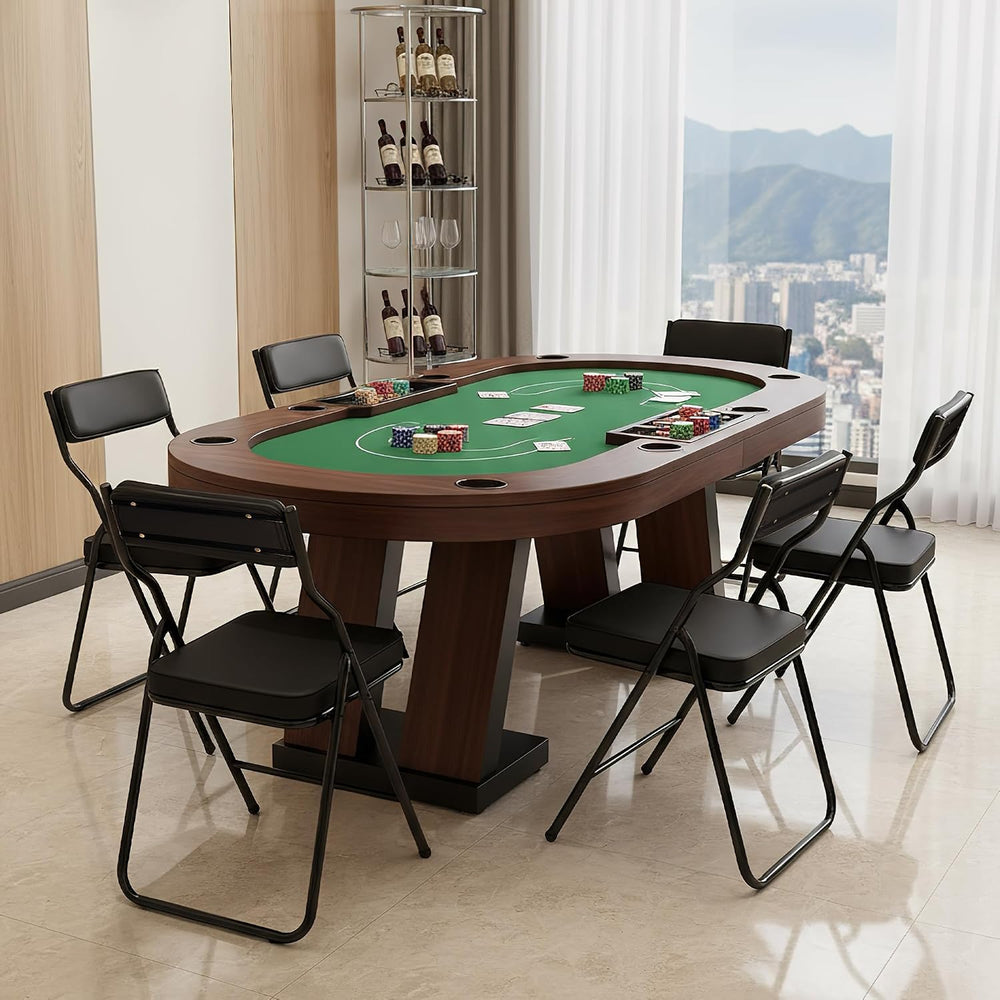 4 Pack Black Folding Chairs with Thick Padded Seat & Backrest