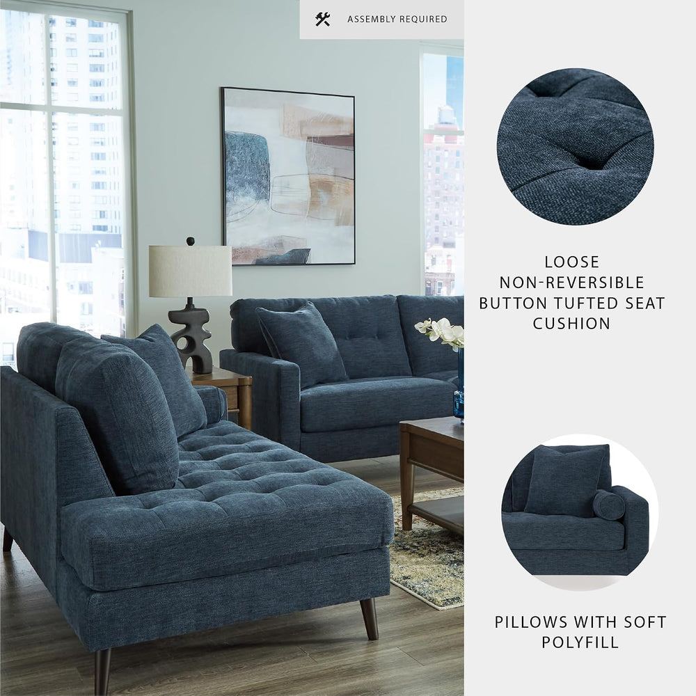 Signature Design by Ashley Bixler Mid-Century Modern Tufted Right-arm Facing ...