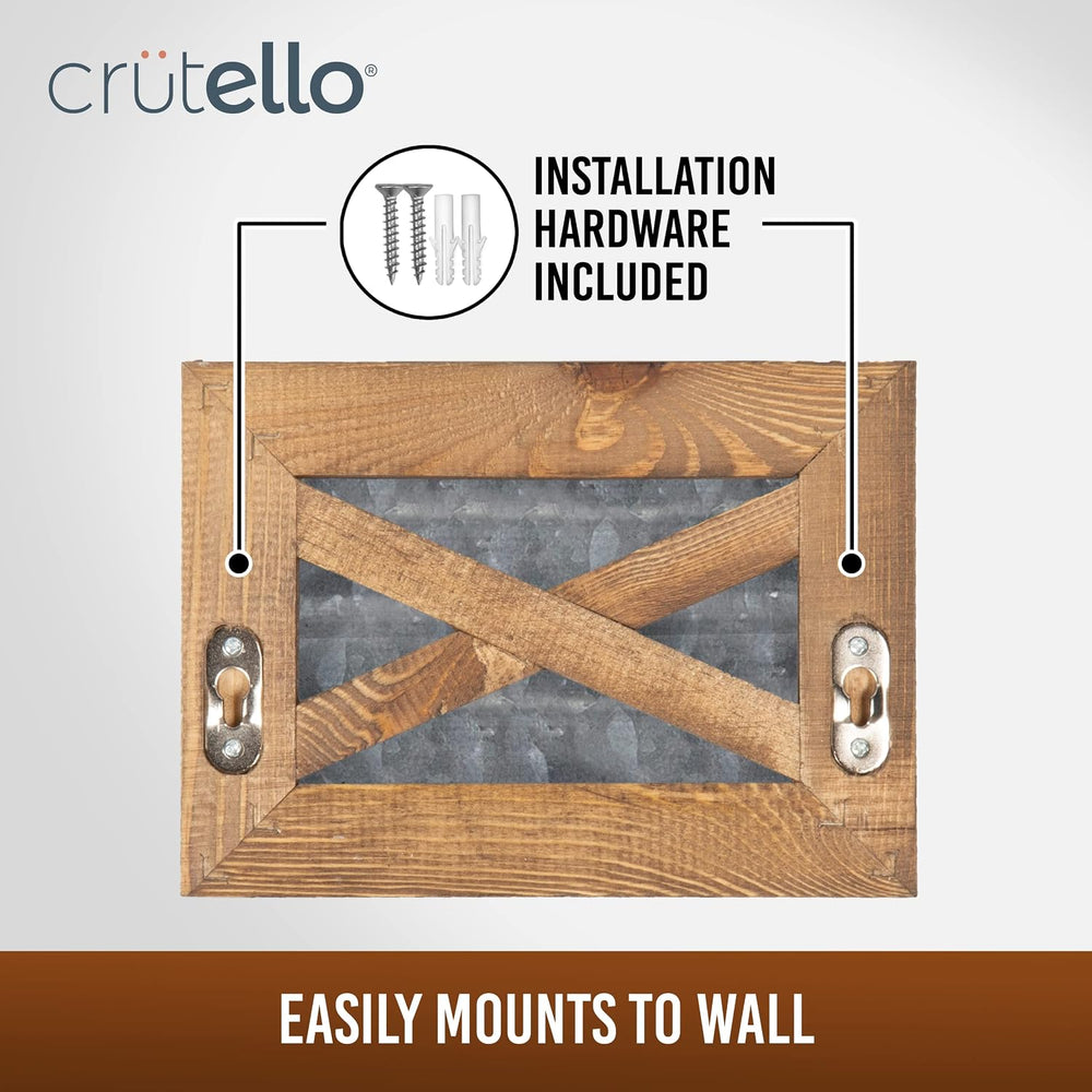 Crutello Rustic Bathroom Set - Towel Bar, Ring & Toilet Paper Holder