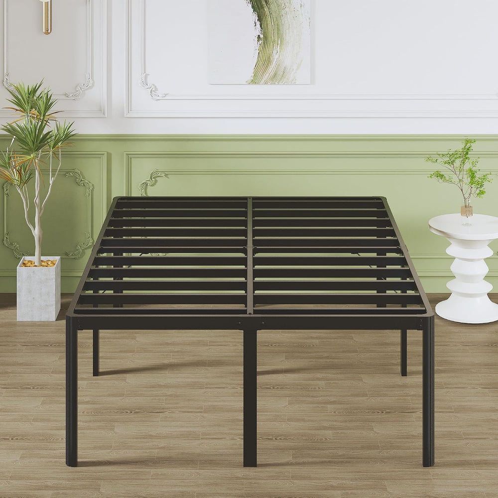 Lutown-Teen 25 Inch High Queen Bed Frame with Rounded Corner Legs, Heavy Duty...