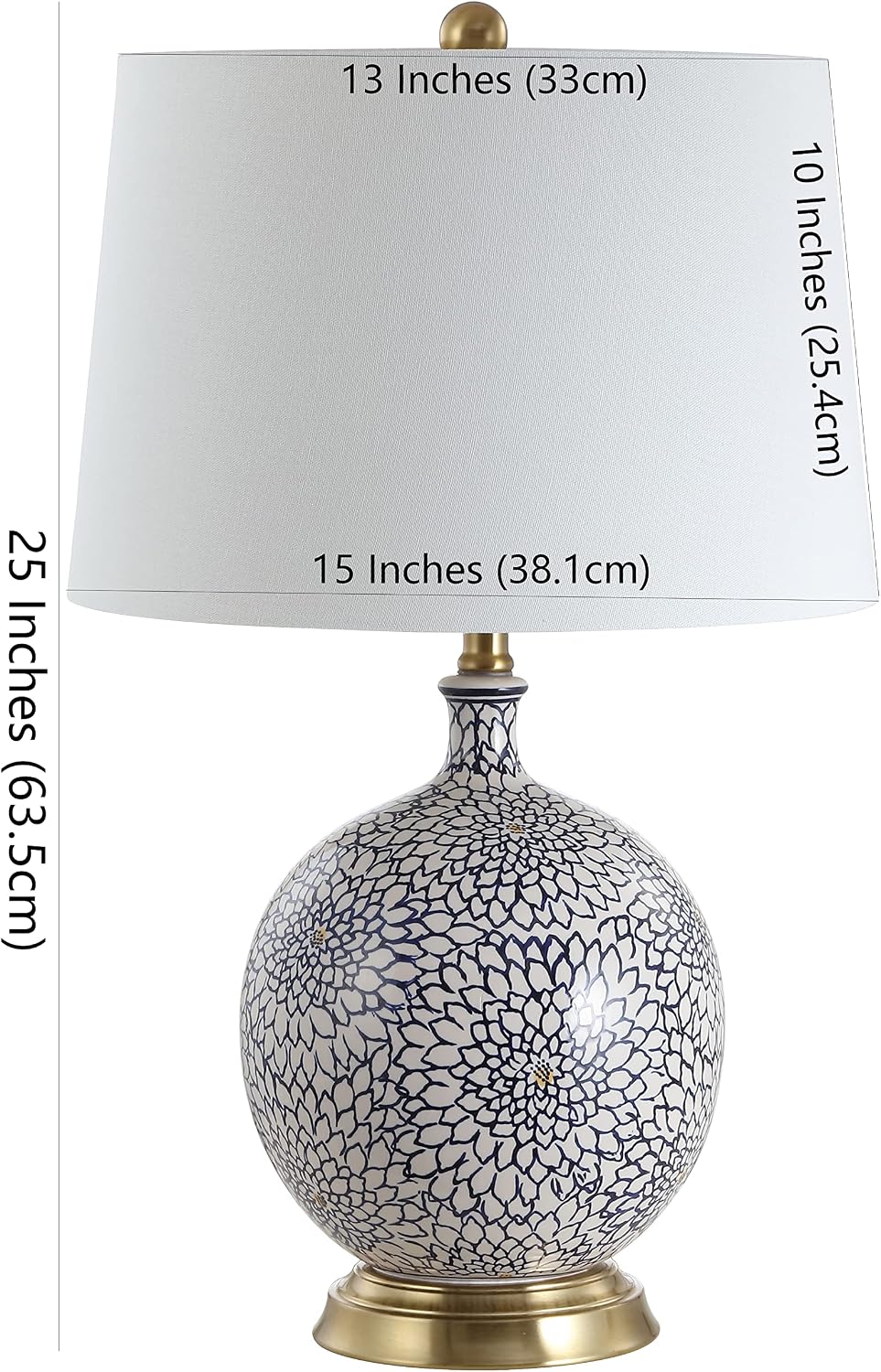 SAFAVIEH Lighting Orianna Table Lamp, 25″ Ceramic Blue/White TBL4104A