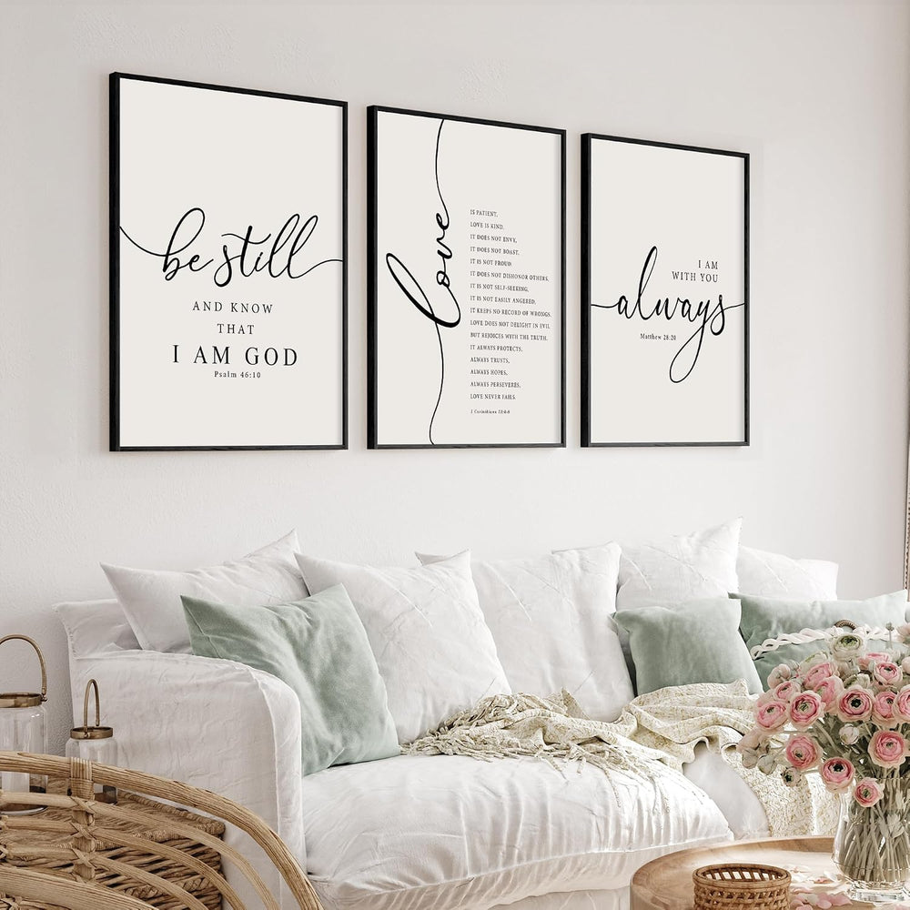 Heiple Framed Be Still and Know that I am God Sign Love is Patient Love is Ki...