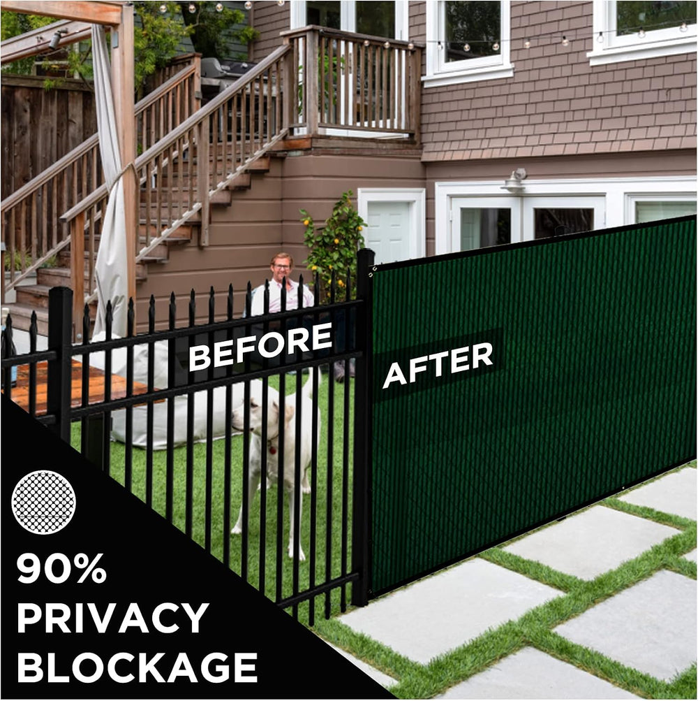 Chain Link Fence Privacy Screen 6'x100' Green, Windscreen Mesh Outdoor