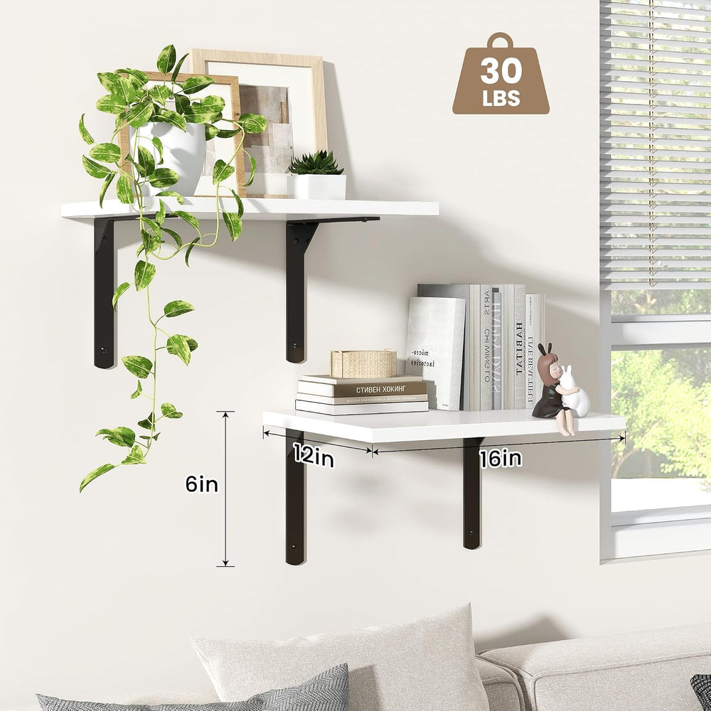 Fun Memories Floating Shelves for Wall, 12 Inch Deep Floating Shelves Set of ...