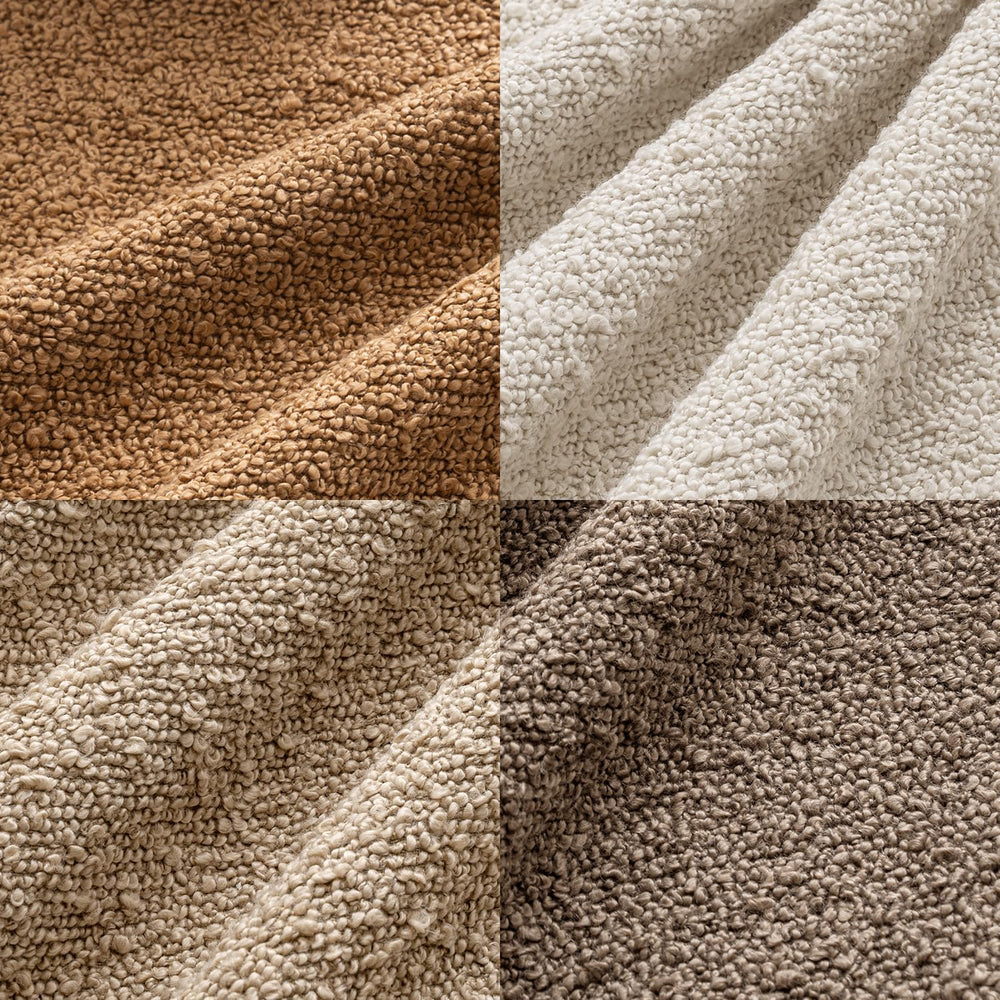 MIULEE Fall Decorative Boucle Throw Pillow Covers 20x20 Brown Set of 4
