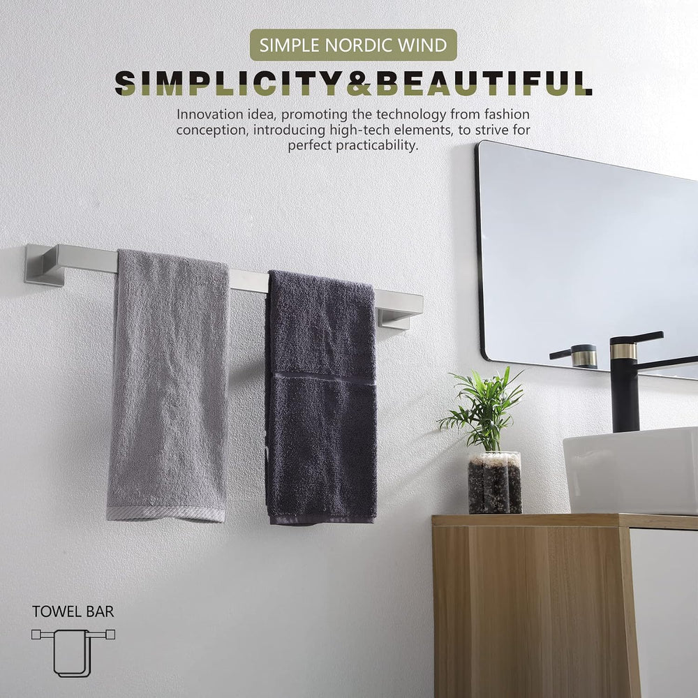 KOKOSIRI 24-Inch Single Towel Bar, Bathroom Kitchen Towel Holder, Wall Mounte...