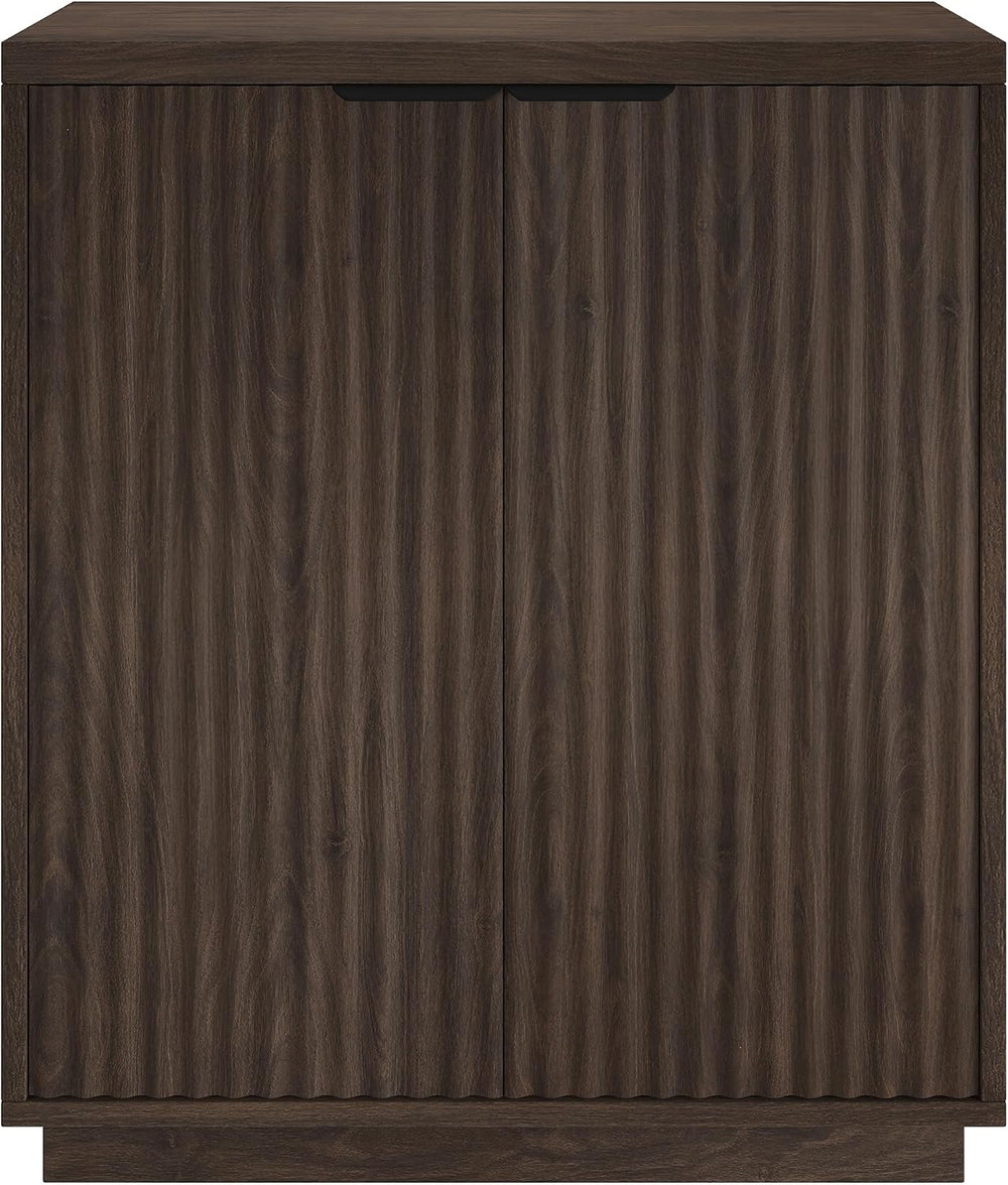 Henn&Hart 28" Fluted Accent Cabinet, Sideboard Buffet, Rich Brown