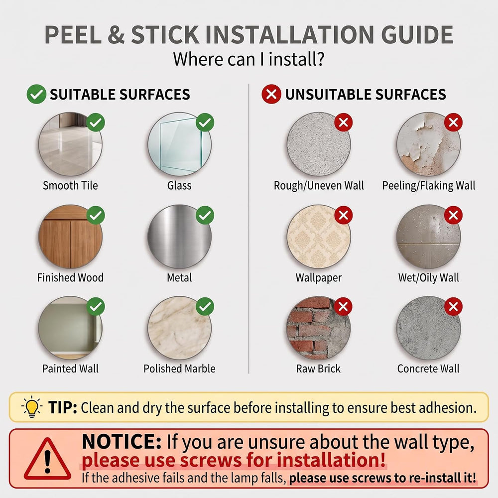 Nekhung Battery Operated Wall Sconce, Peel and Stick Sconces Set of 2