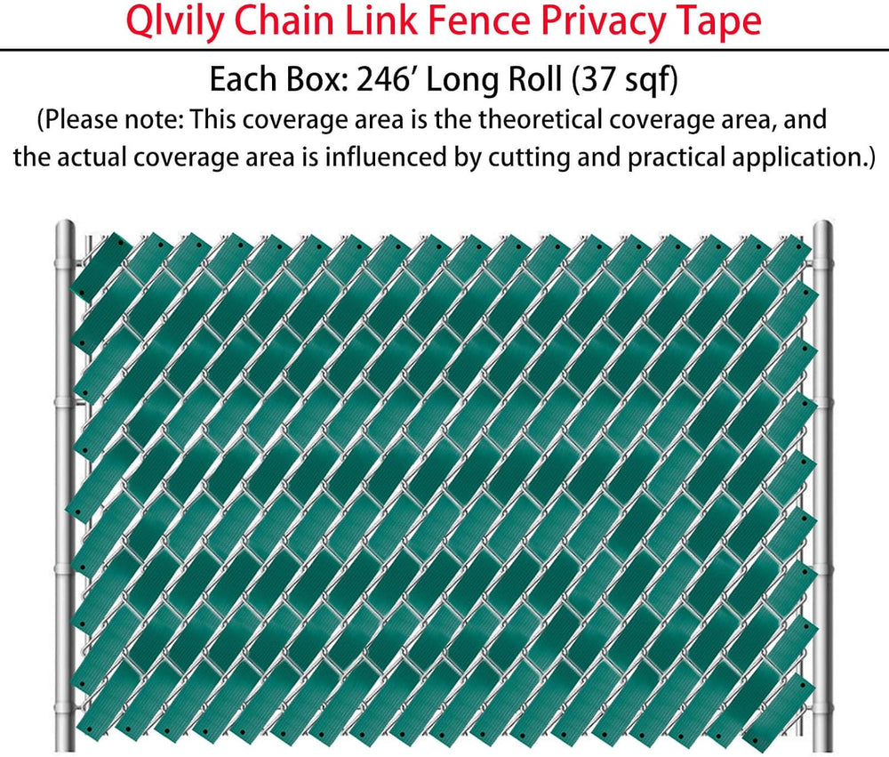 Chain Link Fence Privacy Tape, 246ft x 0.15ft Chain Link Fence Slats, Fence C...