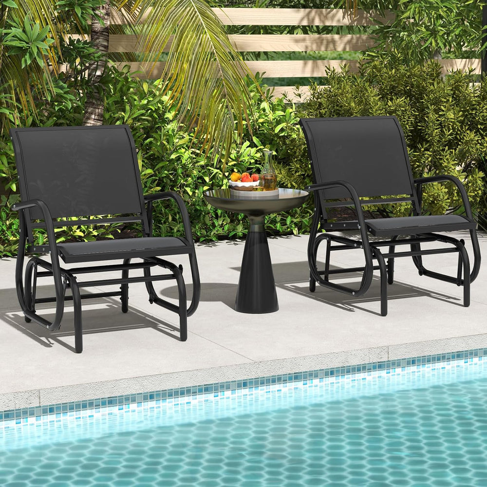 Tangkula Swing Glider Chair, Ergonomic Rocking Chair with Comfortable Fabric,...