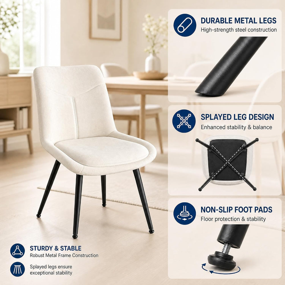 Garvee Upholstered Dining Chairs Set of 4, Chenille Dining Room Chairs