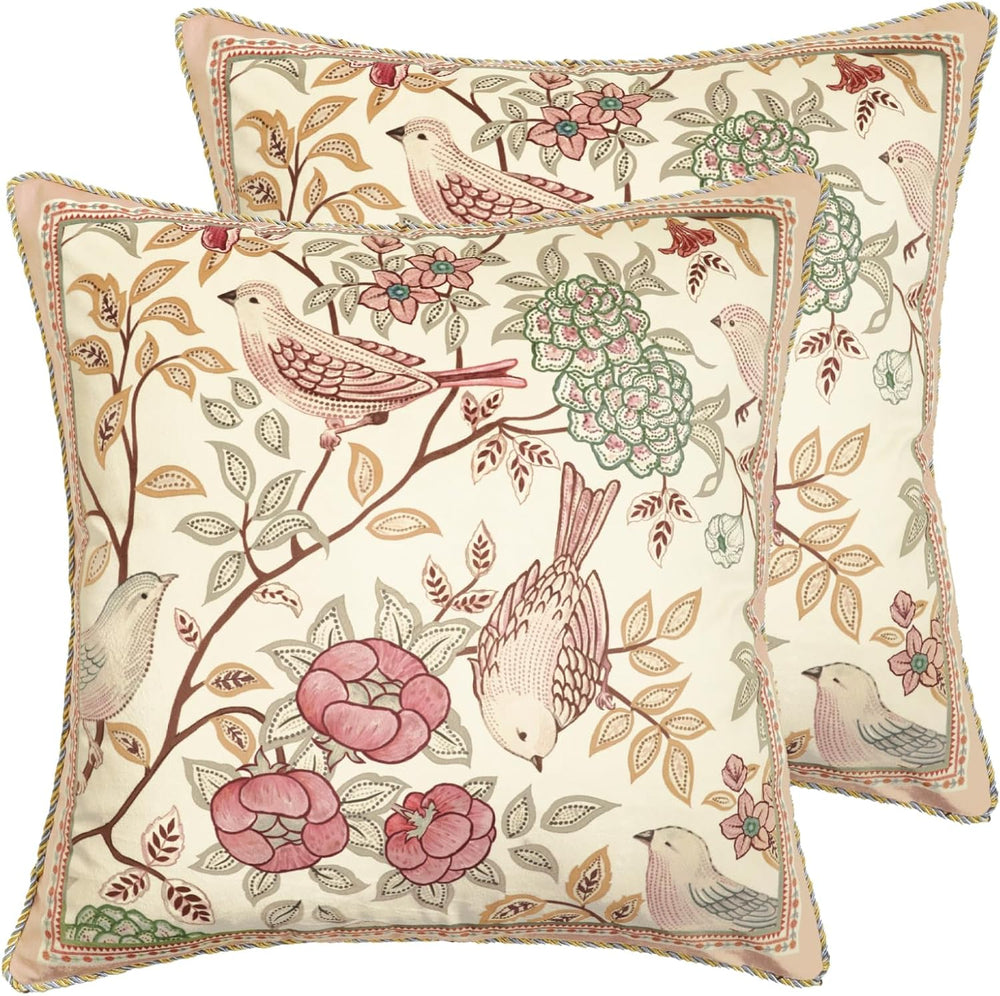 patdrea Vintage Velvet Square Throw Pillow Cover,Set of 2,18"x18"
