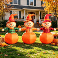 DomKom 6ft Fall Outdoor Inflatable Scarecrow Decoration, Halloween Thanksgiving Yard Decoration with Built-in Lights Blow Up Decor for Lawn, Garden, Party