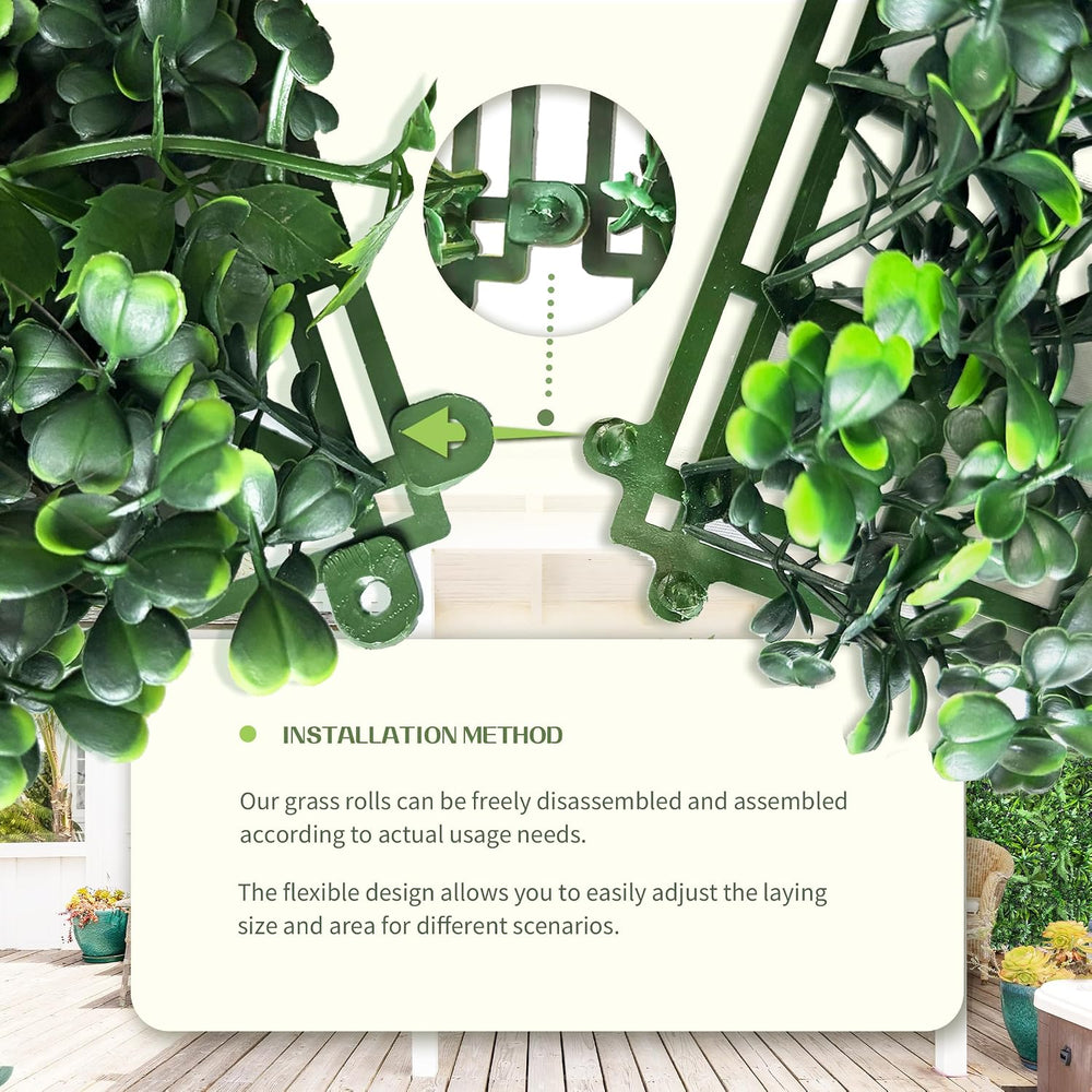 TTTM Artificial Greenery Boxwood Leaf Roll Panels: 72"x144" (72 SQFT)