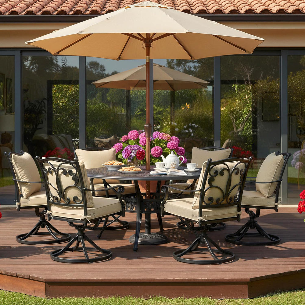 Summsun Outdoor Chair Cushions Set of 4, Faux Linen Patio Furniture Cushions,...