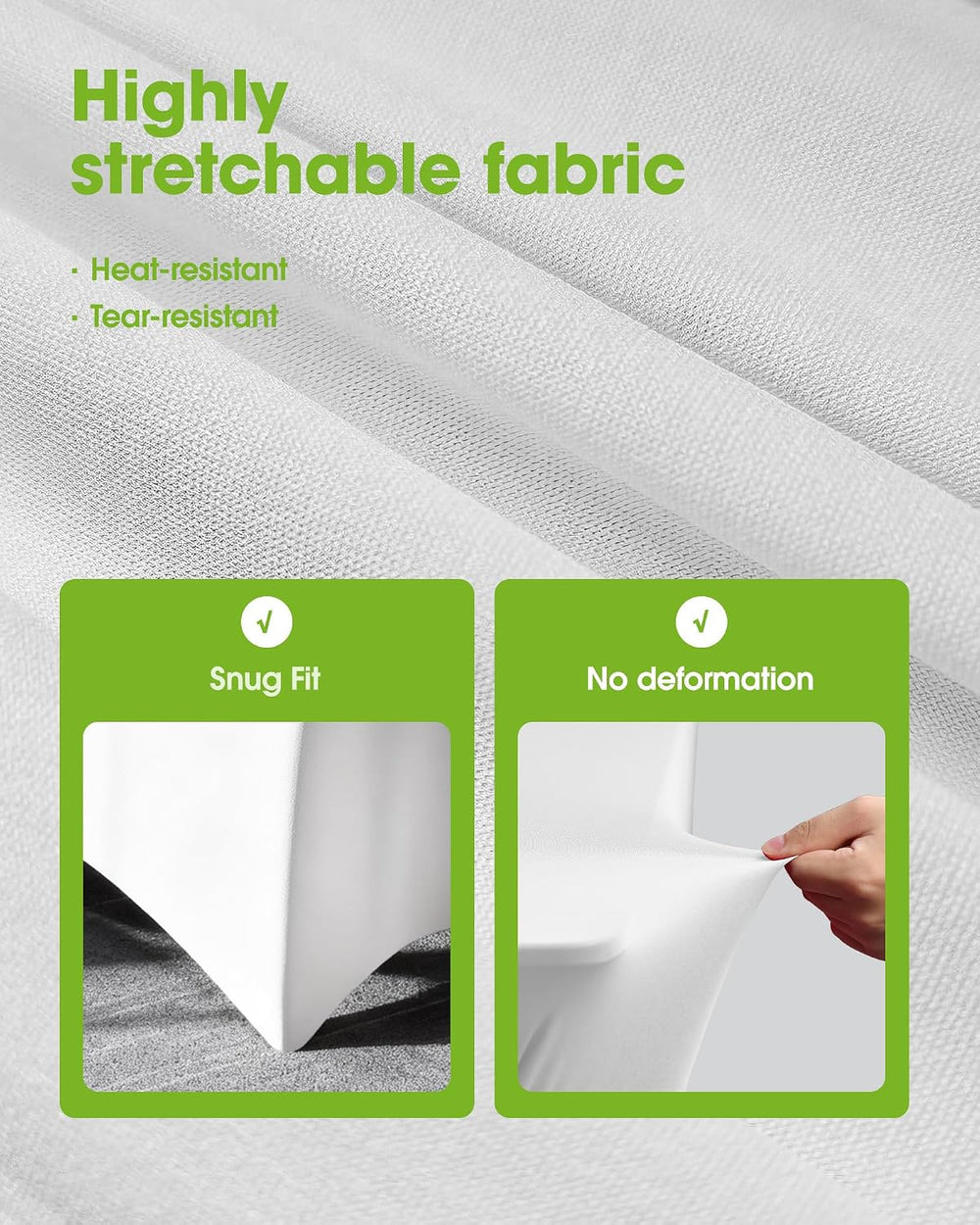 Pureegg Spandex Tablecloth 6ft 6 Pack White