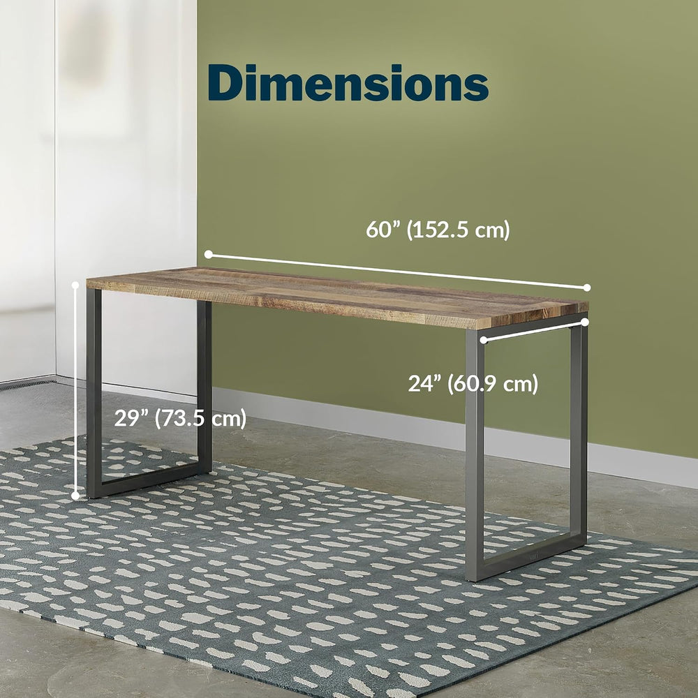 Vari Table for Home Office – 60x24 – Reclaimed Wood/Slate