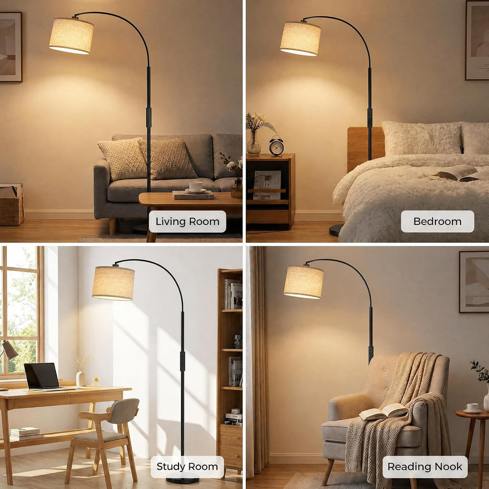 Arc Floor Lamps with Remote Control and Stepless Dimmable Color Temperature a...