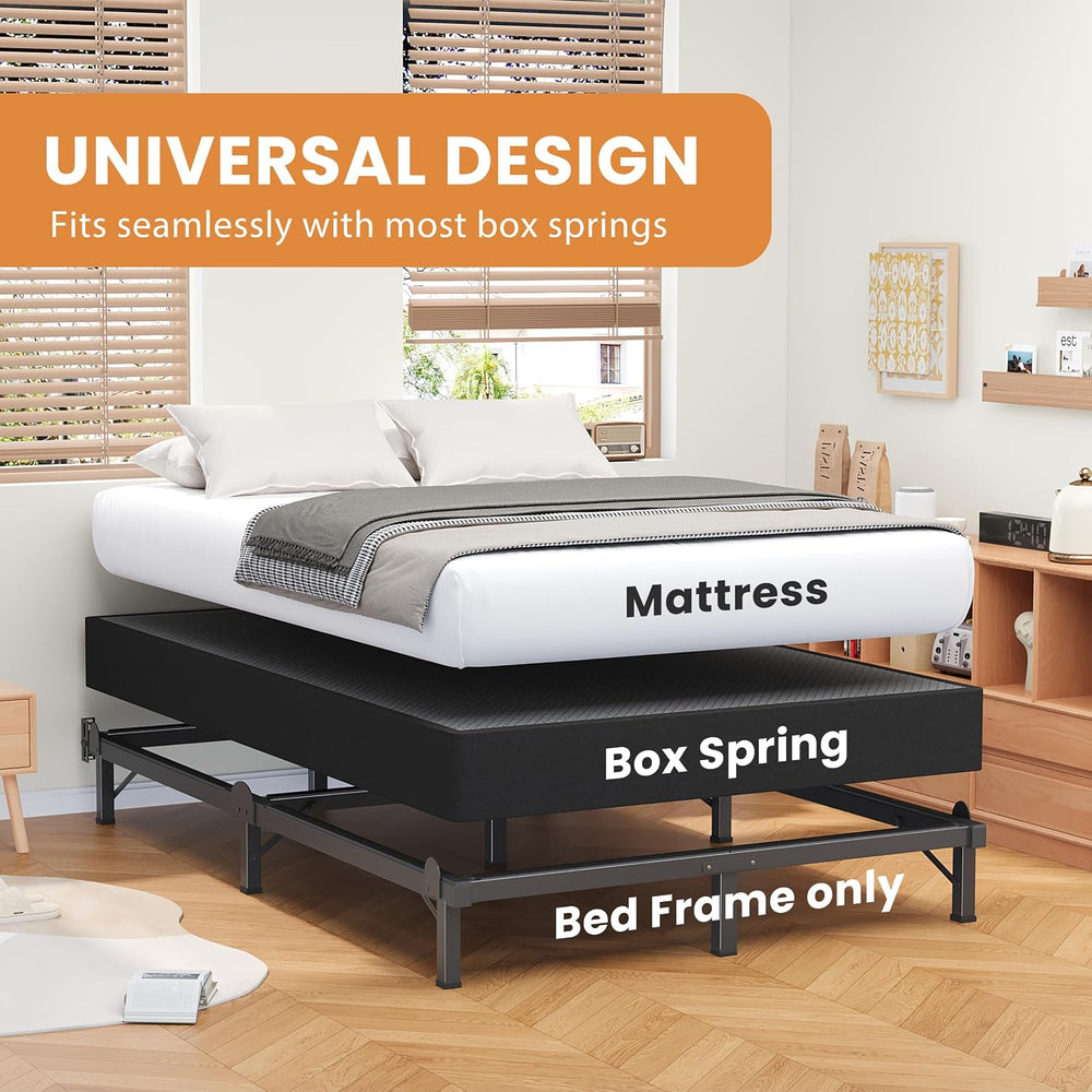 MAF Metal Bed Frame King 8 Inches for Box Spring, 9-Legs Support Basics