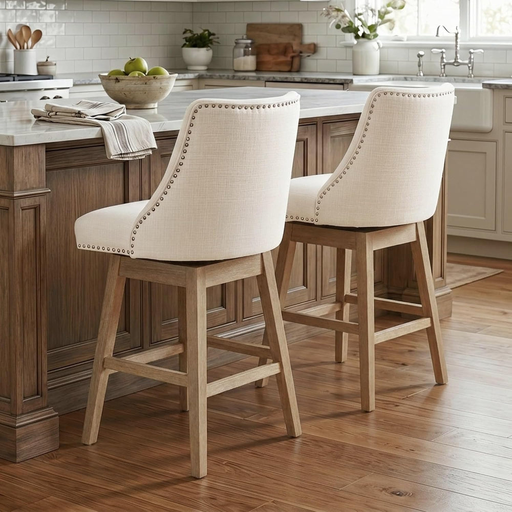 chairus Counter Height Swivel Bar Stool Chairs Set of 2 Mid-Century Modern 27...