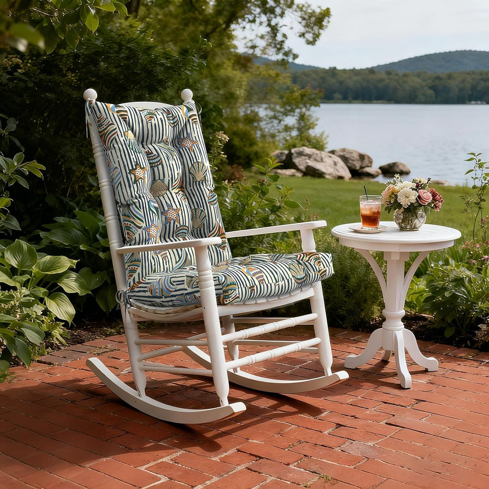 DYTXIII Set of 2 Rocking Chair Cushions for Outdoor/Indoor Use, Water Repelle...
