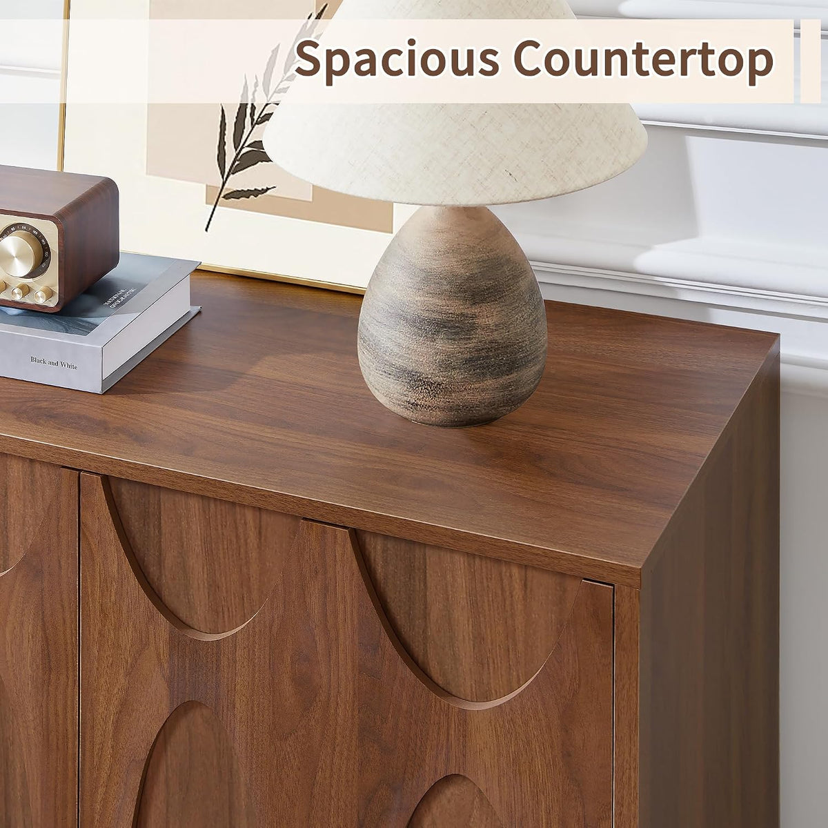 Bifins 31.5” W Walnut Sideboard Buffet Cabinet with Storage