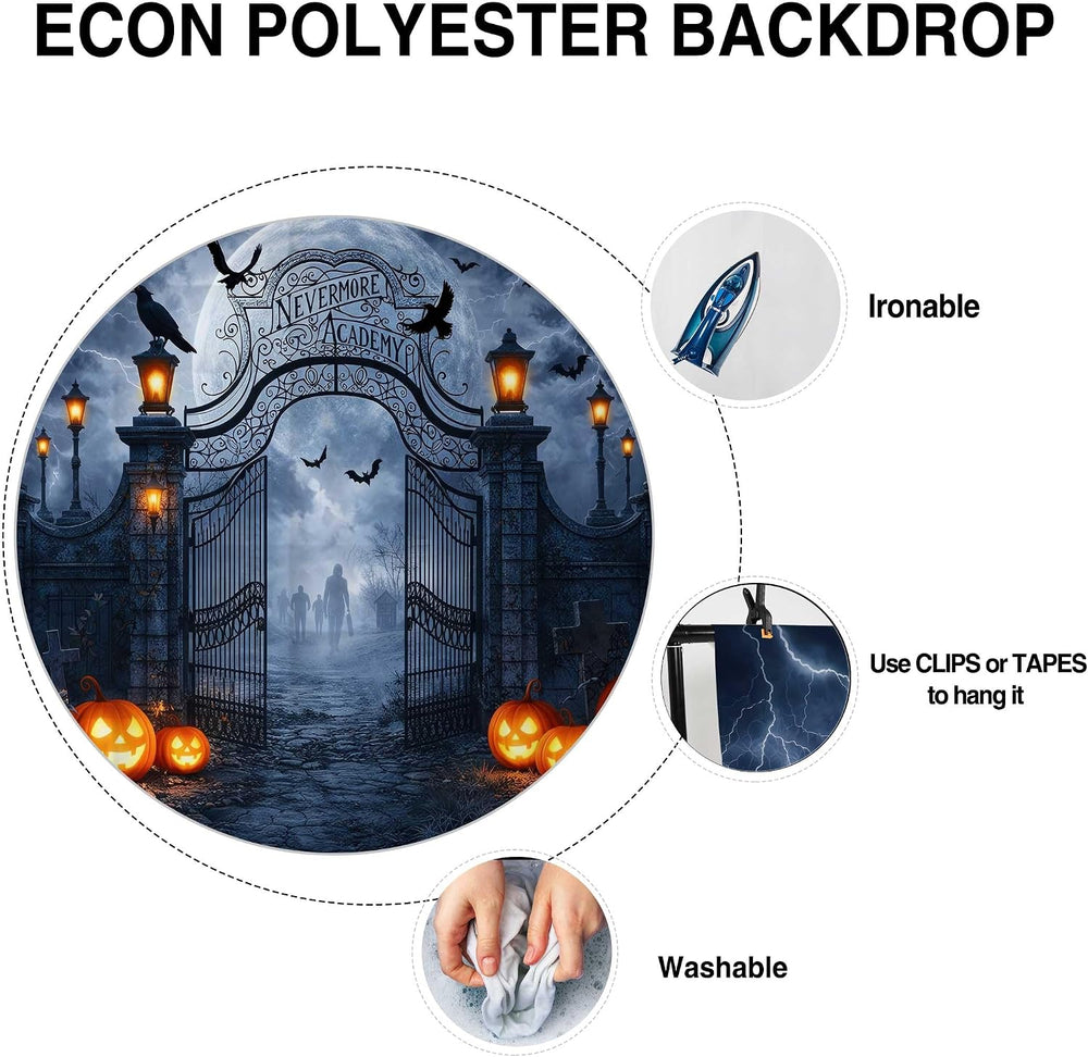 Allenjoy 118" x 95" Halloween Horror Photography Backdrop with Phot...