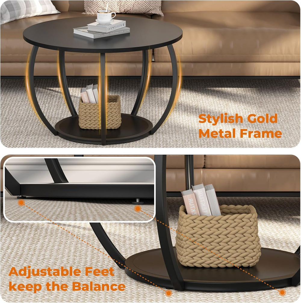 GreenForest Small Round Coffee Table Living Room