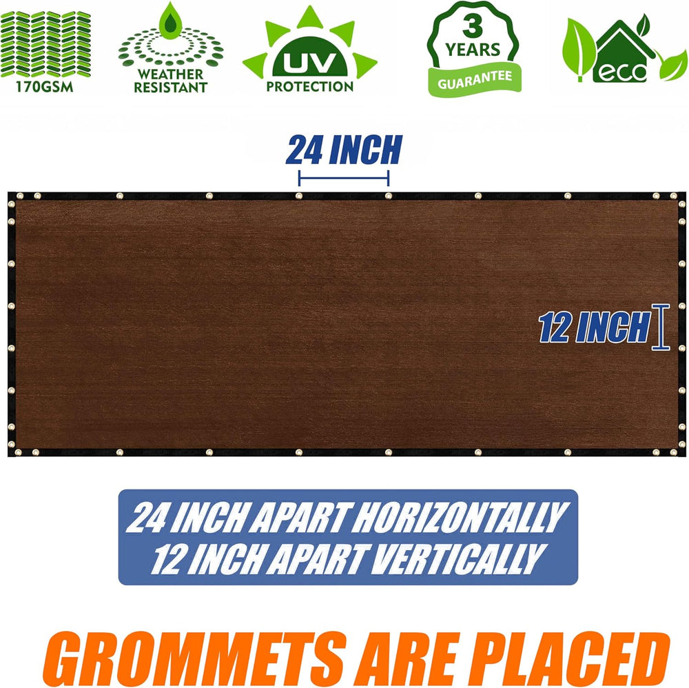 Amgo 8' x 4' Fence Privacy Screen, Heavy Duty Mesh Outdoor & Back...