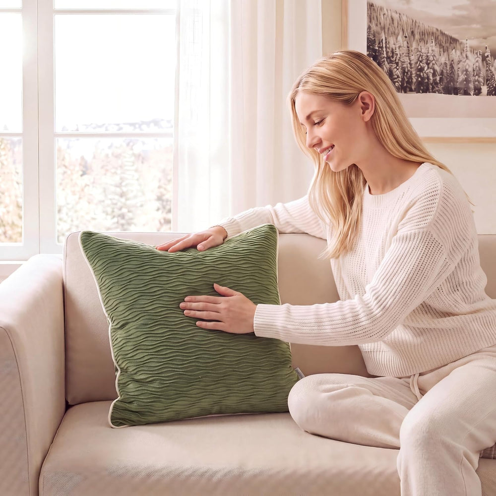 Moss Green Decorative Throw Pillow Covers 18"x18"