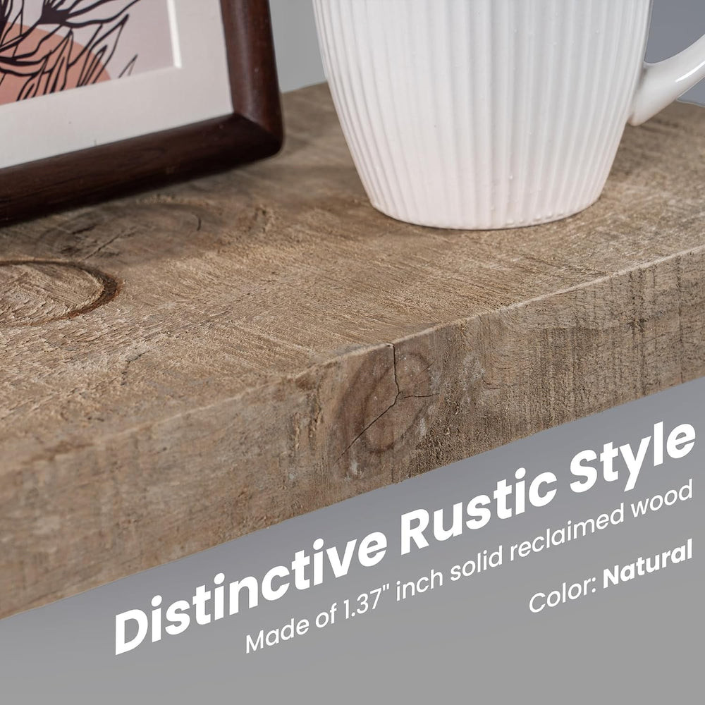 FLYJOE Floating Shelves | 8" Deep Rustic Reclaimed Barnwood Wall Hanging...