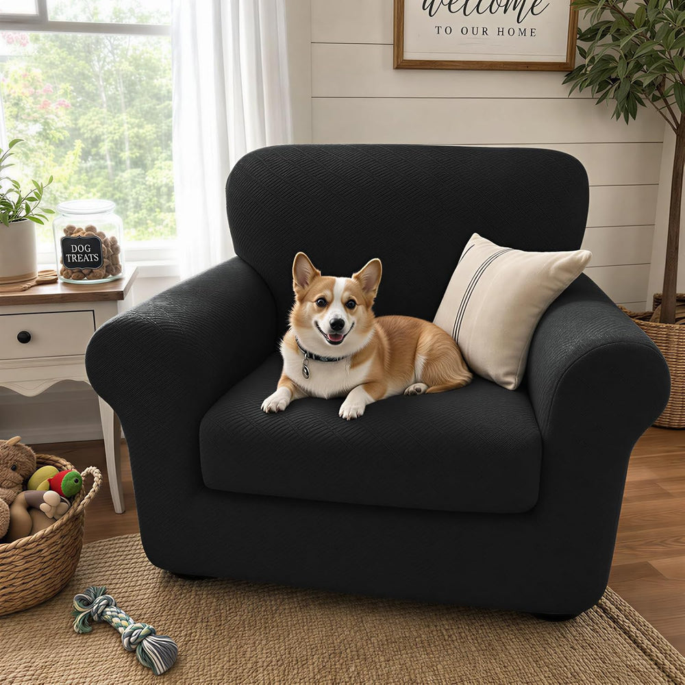 XINEAGE 2-Piece Stretch Armchair Sofa Cover, Washable Couch Covers for Dog