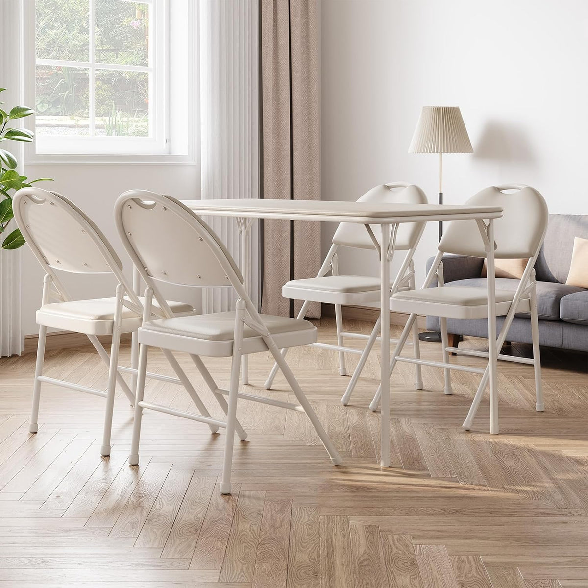 idealhouse 5 piece protable folding card table and, side view