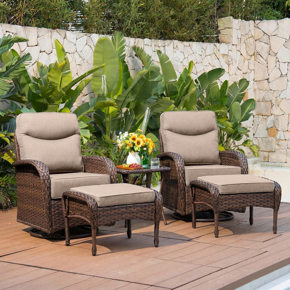 Belord Upgraded 6“ Cushion Luxury 5 Pieces Patio Furniture Set - All Weather ...