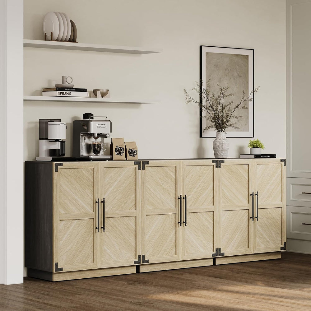 SICOTAS Modern Industrial Sideboard Buffet Cabinet with 2 Doors, Credenza