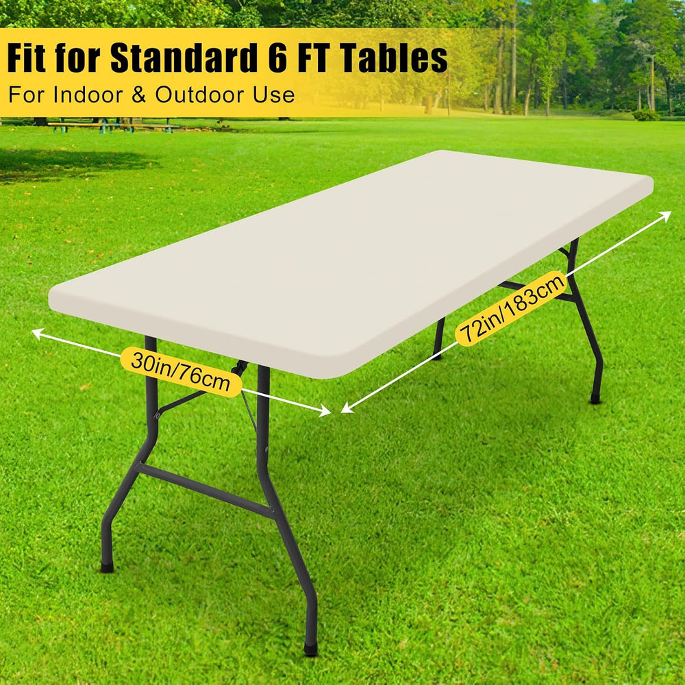 Smiry 3 Pack Rectangle Table Cloth, Elastic Fitted Flannel Backed Vinyl Table...